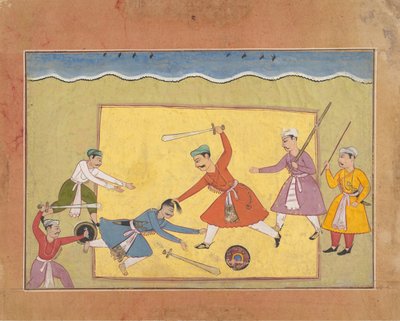 Neidentifikovaná stránka z rozptýlené Bhagavata Purana Starověké příběhy Pána Višnua, ca. 1610. od Unbekannt