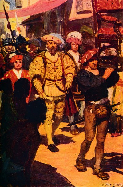 Vasco Da Gama na návštěvě krále Calicut, 1498 c1912 od Unbekannt
