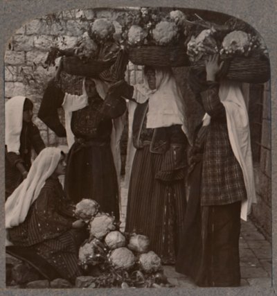 Prodejci zeleniny, Jeruzalém, 1900 od Unbekannt