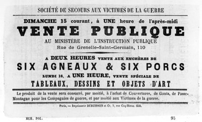 Vente Publique, z francouzských politických plakátů Pařížské komuny, květen 1871 od Unbekannt