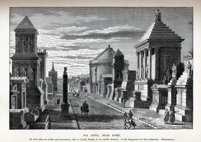 Rekonstrukce Via Appia poblíž Říma, 1882 od Unbekannt