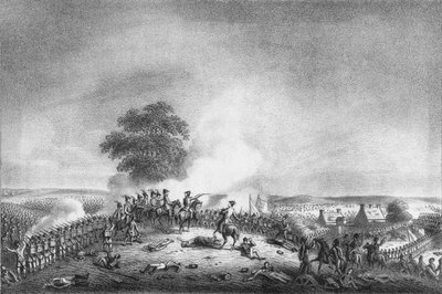Pohled z Mont St. Jean z bitvy u Waterloo...1815, c1816. od Unbekannt