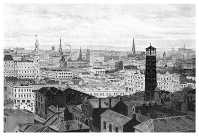 Pohled z kopule soudu, Melbourne, Victoria, Austrálie, 1886 od Unbekannt