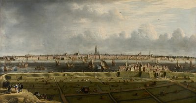 Pohled na Antverpy z Vlámské hlavy, 1658. od Unbekannt