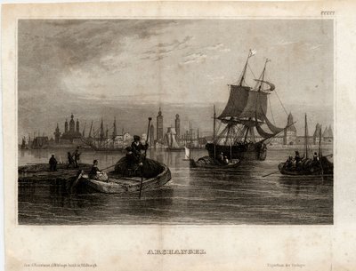 Pohled na Archangelsk, 1833 od Unbekannt