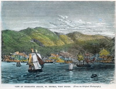 Pohled na Charlotte Amalie, St Thomas, Západní Indie, c1880 od Unbekannt