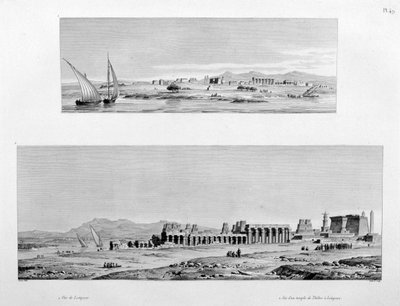 Pohled na Luxor a chrám Théb v Luxoru, Egypt, c1808 od Unbekannt