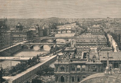Pohled na Paříž, ukazující sedm mostů, 1882 od Unbekannt