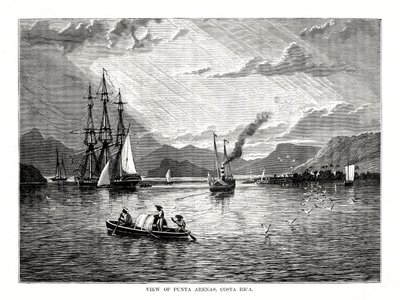 Pohled na Punta Arenas, Kostarika, 1877 od Unbekannt