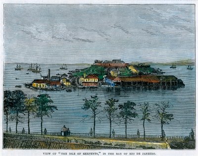 Pohled na ostrov Serpents, v zálivu Rio de Janeiro, Brazílie, c1880 od Unbekannt