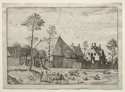Pohled na vesnice v Brabantsku a Campine: Pastýři se stádem, c. 1559. od Unbekannt