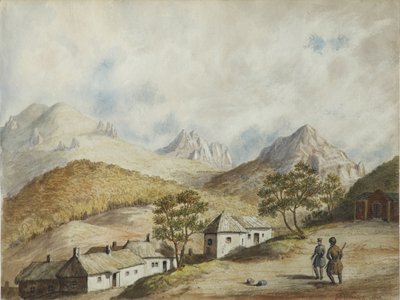 Pohled na Zheleznovodsk, 1842 od Unbekannt