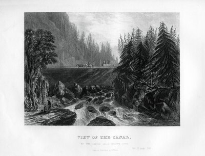 Pohled na kanál, u Little Falls Mohawk River, stát New York, 1855 od Unbekannt