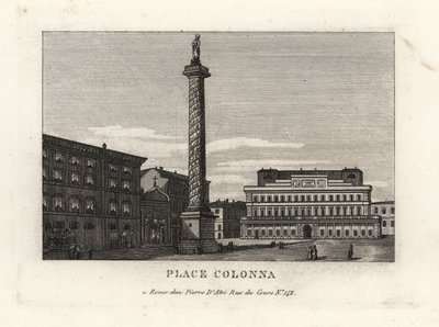 Pohled na Piazza Colonna se sloupem Marca Aurelia, Řím od Unbekannt