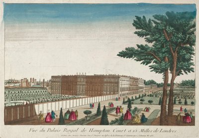 Pohled na královský palác Hampton Court, 18. století. od Unbekannt