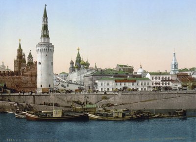 Pohled na svah St Basils, při pohledu z řeky Moskvy, Moskva, Rusko, c1890-c1905 od Unbekannt