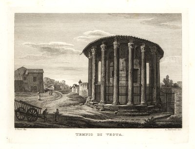Pohled na chrám Vesta, Tempio di Vesta, Řím od Unbekannt