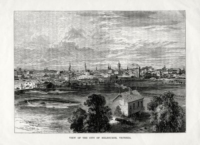 Pohled na město Melbourne, Victoria, Austrálie, 1877 od Unbekannt
