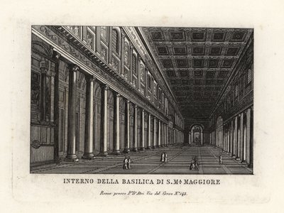 Pohled na interiér baziliky di Santa Maria Maggiore, kostel Saint Mary Major, Řím od Unbekannt