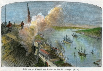Pohled na řeku svatého Vavřince z citadely v Quebecu, Kanada, c1875 od Unbekannt