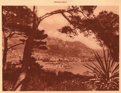 Pohled na Monte-Carlo z Monaka, 1930. od Unbekannt