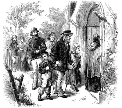 Vesničané jdou do kostela v neděli, Londýn, 1872 od Unbekannt