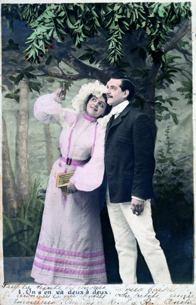 Vintage francouzská pohlednice, c1900 od Unbekannt