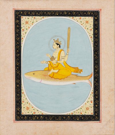 Višnu jako rybí avatar, Matsya, 1805-1815 od Unbekannt