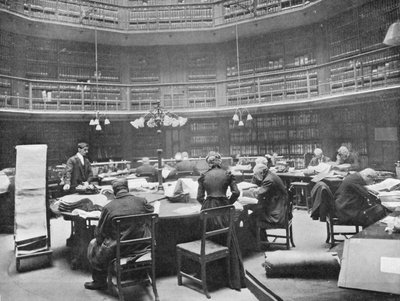 Návštěvníci prohledávají svazky ve Public Record Office, Chancery Lane, Londýn, 1903 od Unbekannt