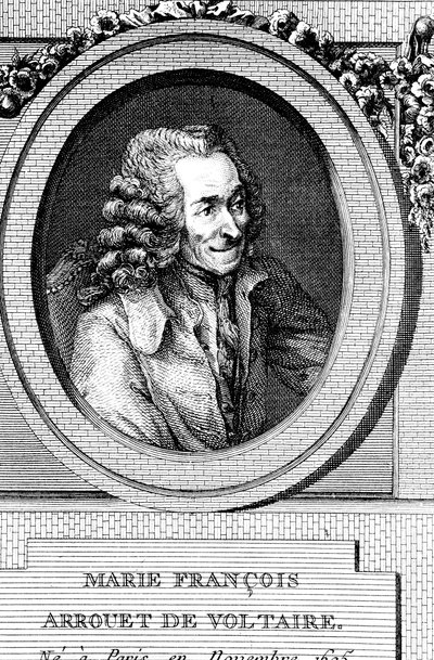 Voltaire, francouzský autor, dramatik, satirik a spisovatel 18. století od Unbekannt
