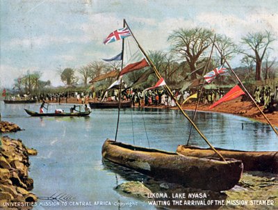 Čekání na příjezd misijního parníku, Likoma, jezero Nyasa, Afrika, 1904 od Unbekannt