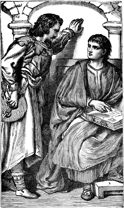 Valdenský misionář troubador ukazuje svou lidovou Bibli, c1170 od Unbekannt