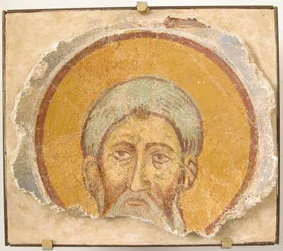 Nástěnná malba mužského světce, byzantská, 12. století, moderní restaurování. od Unbekannt