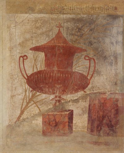 Fragment nástěnné malby z peristylu vily P. Fannia Synistor..., ca. 50-40 před naším letopočtem od Unbekannt