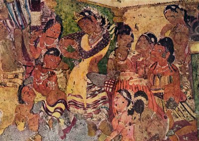 Nástěnná malba z jeskyní Ajanta, c480 od Unbekannt