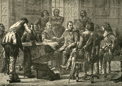 Valdštejn a Tilly pořádají válečnou radu, 1626, 1890. od Unbekannt