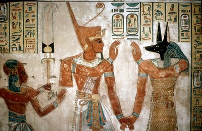 Nástěnná malba z hrobky syna Ramesese III., Údolí královen, Luxor, Egypt, c12. století před naším letopočtem od Unbekannt