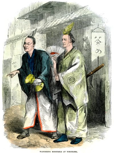 Potulní pěvci v Jokohamě, Japonsko, 1864 od Unbekannt