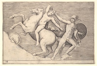 Warrior pulling a Rider from His Horse, z Ex Antiquis Camorum et Ge..., vydáno ca. 1599-1622. od Unbekannt