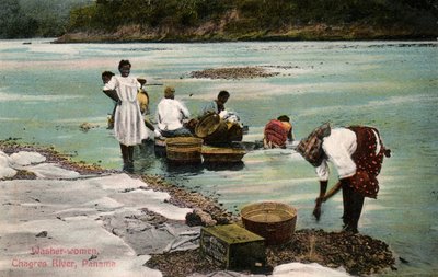 Washerwomen, Charges River, Panama, začátek 20. století od Unbekannt
