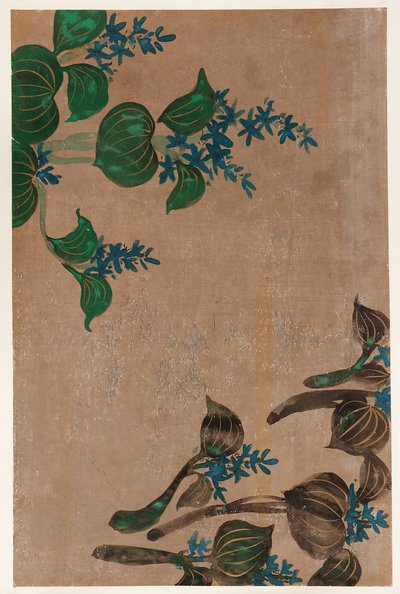 Vodní rostliny s modrými květy, období Edo, 1615-1868. od Unbekannt
