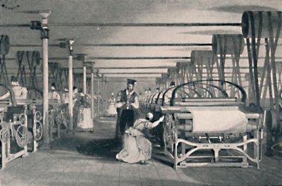Weaving by Power Looms, 1835, 1904 od Unbekannt