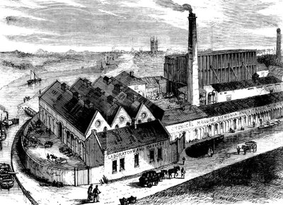 Chemická továrna Webbs, Diglis, Worcestershire, c1860 od Unbekannt
