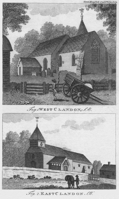 West Clandon a East Clandon, 1798. od Unbekannt