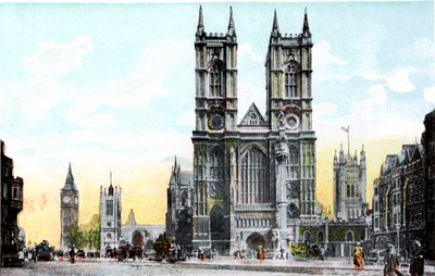 Westminsterské opatství a Big Ben, Londýn, 20. století od Unbekannt