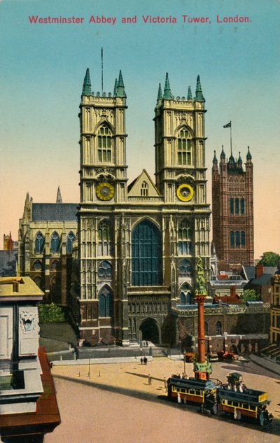 Westminsterské opatství a Victoria Tower, Londýn, c1930 od Unbekannt