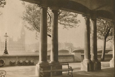 Westminsterský most a Big Ben z Terrace of St. Thomass Hospital, c1935. od Unbekannt