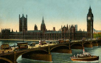 Westminsterský most a budovy parlamentu, Londýn, c1910. od Unbekannt