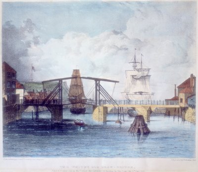 Whitby harbour, Yorkshire, u ústí řeky Esk, c1833 od Unbekannt