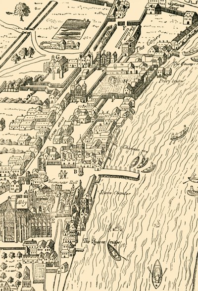 Whitehall a Westminster. Z mapy Aggas, 1881. od Unbekannt